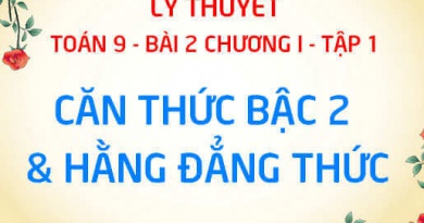Căn thức bậc hai và hằng đẳng thức √A2=|A| (căn A bình phương bằng trị tuyệt đối của A) - Toán 9 bài 2 chương 1 tập 1